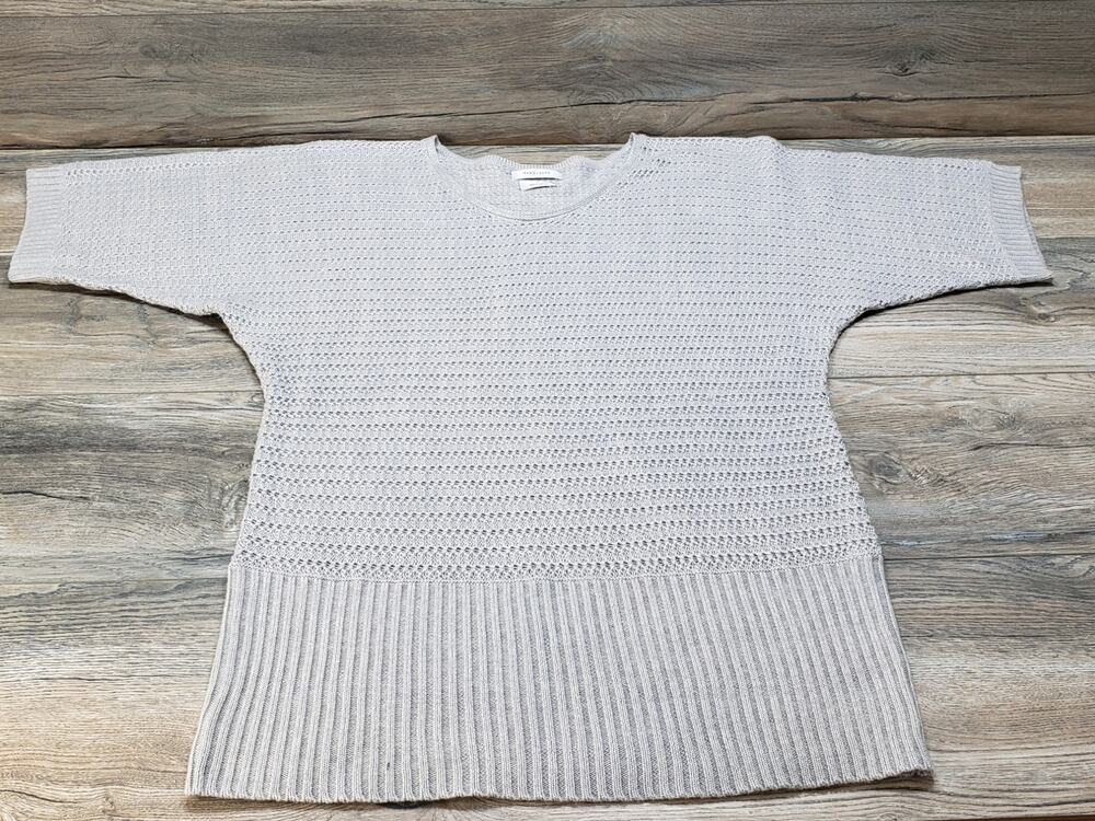 Van Heusen Cream Open Knit Sweater Top Women's